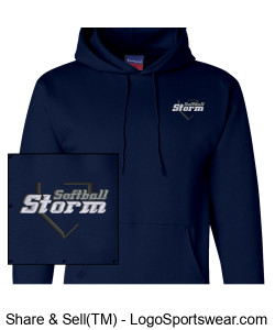 Champion Adult Powerblend Hooded Sweatshirt Design Zoom